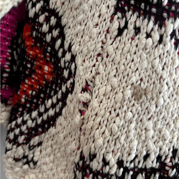 Umgee Knit Cardigan - Cream, Black, and Pink medium - Picture 6 of 9